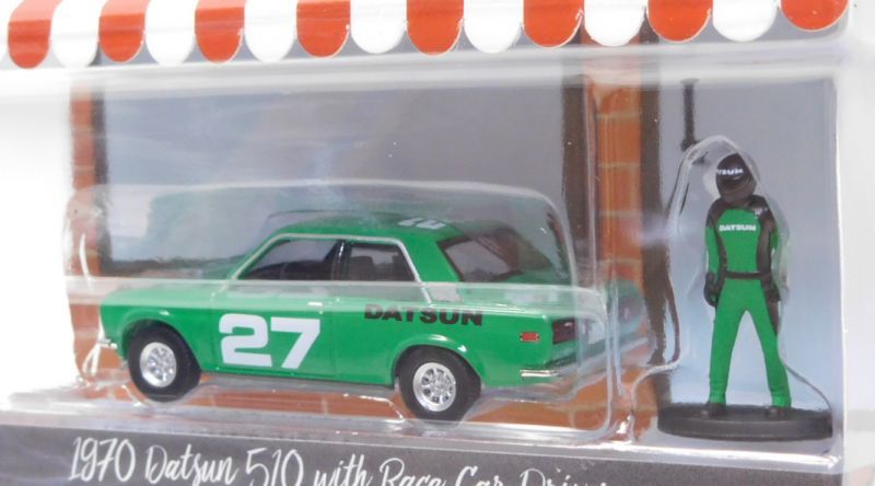 画像: 2019 GREENLIGHT THE HOBBY SHOP S5 【1970 DATSUN 510 with RACE CAR DRIVER】 GREEN/RR