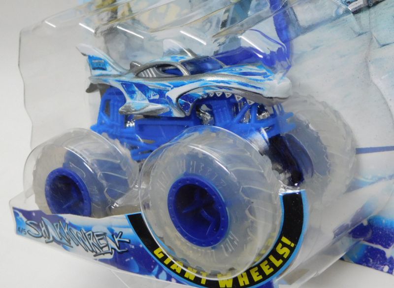 画像: 2019 HW MONSTER TRUCKS! "BLIZZARD BASHERS"【SHARK WREAK】 ZAMAC (includes COLLECTABLE FLAGL!)