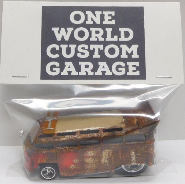 画像: ONE WORLD CUSTOM GARAGE 【VOLKSWAGEN T1 DRAG BUS (カスタム完成品）】 サビ-WHITE-RED/RR （送料サービス適用外） 