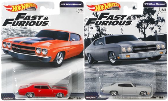 画像: 2019 HW PREMIUM  FAST & FURIOUS 【Cアソート "1/4 MILE MUSCLE" (5種セット）】1970 Chevrolet Chevelle SS(RED)/'67 Chevrolet Camaro/'77 Pontiac Firebird T/A/'69 Ford Mustang Boss 302/1970 Chevrolet Chevelle SS(GRAY)(予約不可）