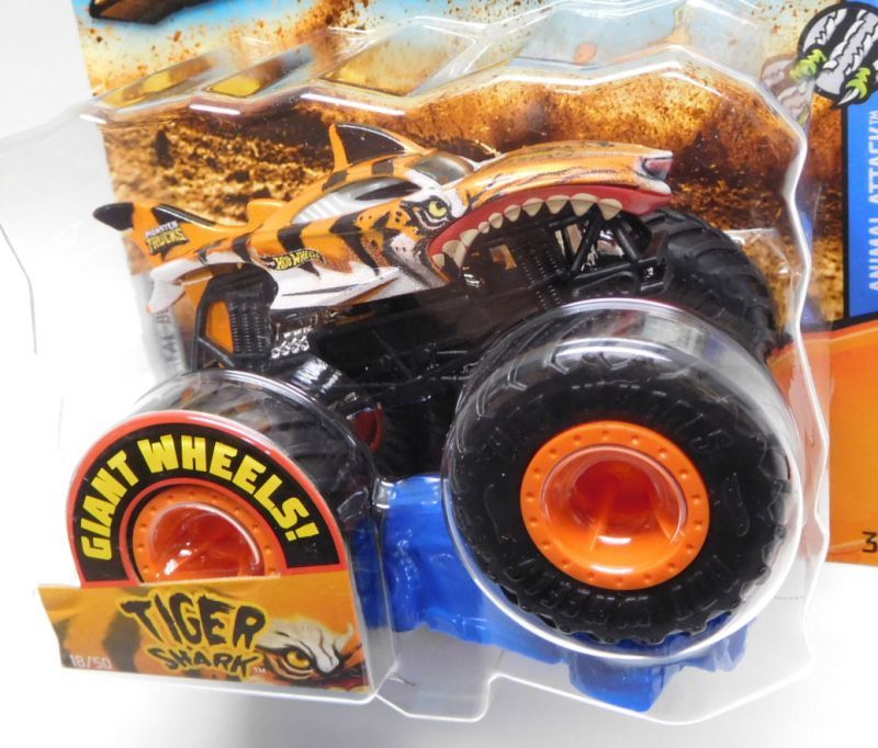 画像: 2019 HW MONSTER TRUCKS! 【TIGER SHARK】 ORANGE (includes CONNECT AND CRASH CAR)