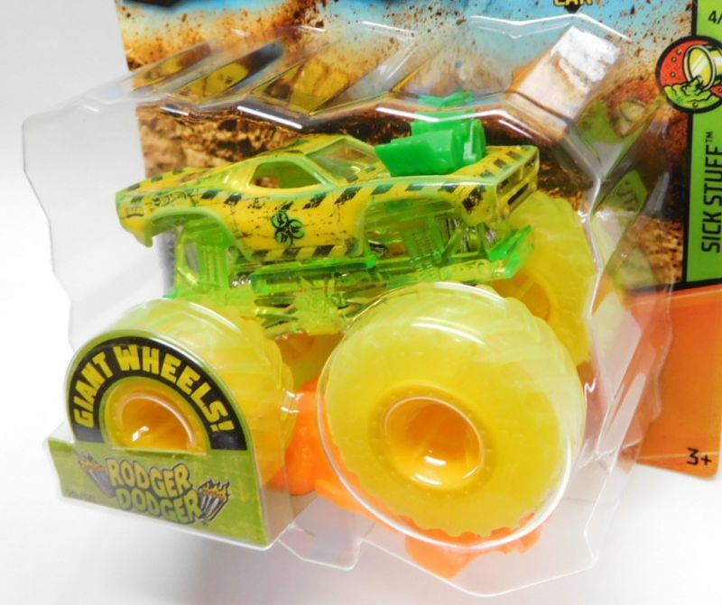 画像: 2019 HW MONSTER TRUCKS! 【RODGER DODGER】 YELLOW (includes CONNECT AND CRASH CAR)(SICK STUFF)