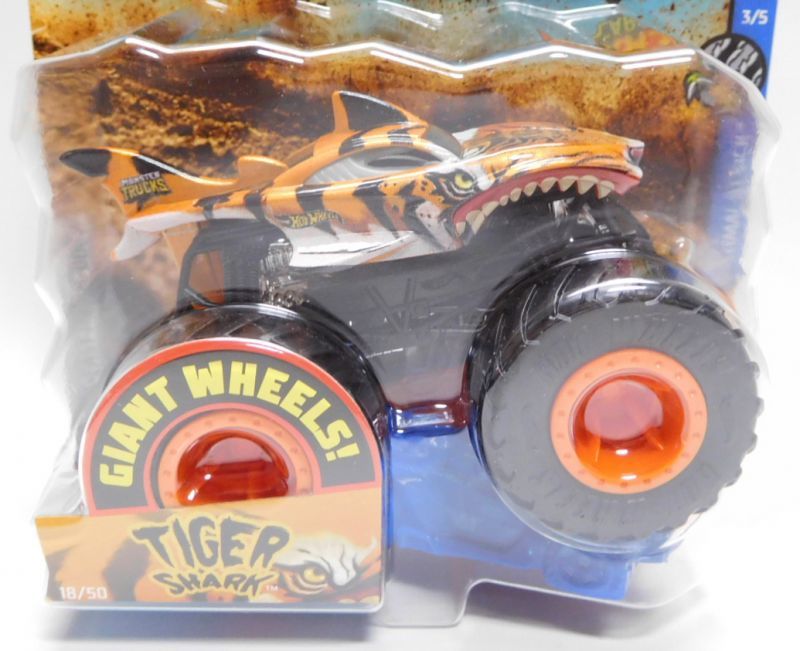 画像: 2019 HW MONSTER TRUCKS! 【TIGER SHARK】 ORANGE (includes CONNECT AND CRASH CAR)