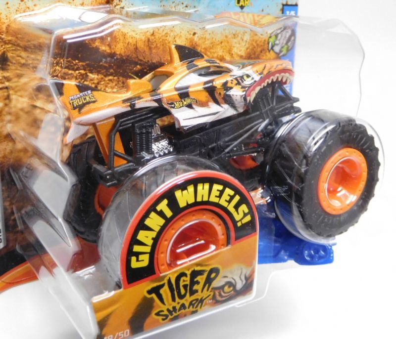 画像: 2019 HW MONSTER TRUCKS! 【TIGER SHARK】 ORANGE (includes CONNECT AND CRASH CAR)