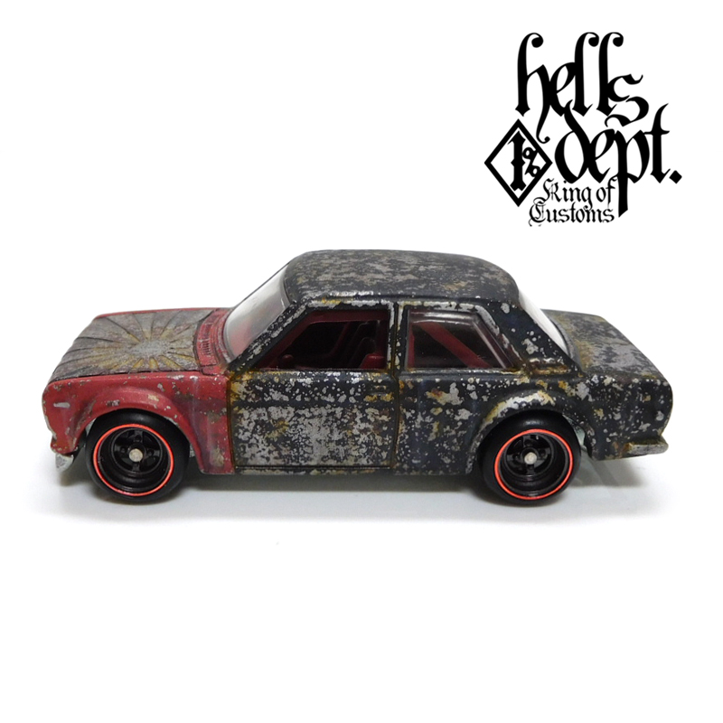 画像: HELLS DEPT 2019 - カツヌマ製作所 【DATSUN BLUEBIRD 510 (ミニ・スタンドライト付） (カスタム完成品)】サビ-BLACK-RED/RR（送料サービス適用外）