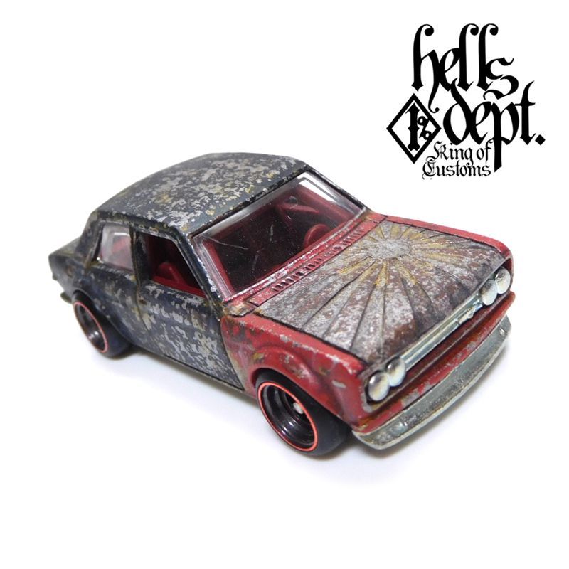 画像: HELLS DEPT 2019 - カツヌマ製作所 【DATSUN BLUEBIRD 510 (ミニ・スタンドライト付） (カスタム完成品)】サビ-BLACK-RED/RR（送料サービス適用外）