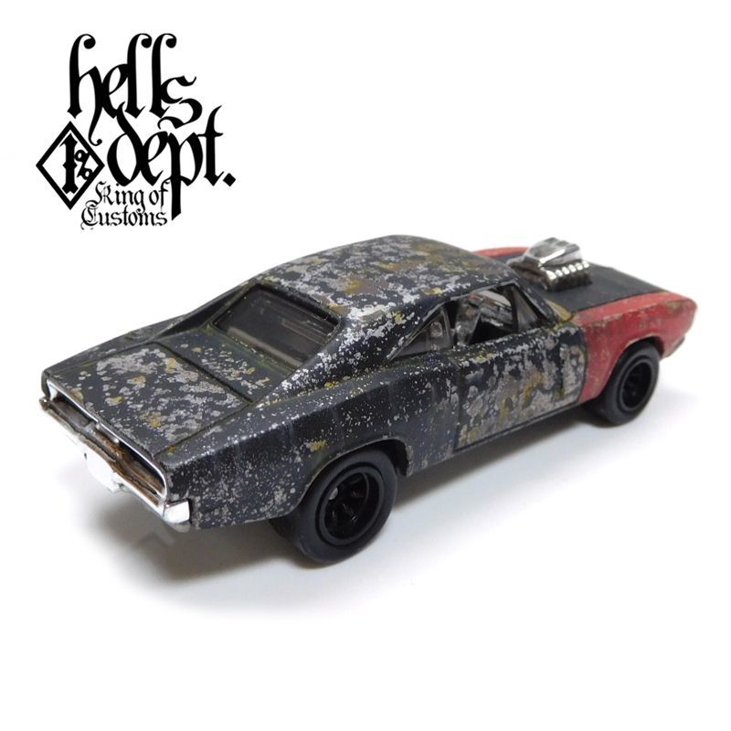 画像: HELLS DEPT 2019 - カツヌマ製作所 【'70 DODGE CHARGER R/T (ミニ・スタンドライト付） (カスタム完成品)】サビ-BLACK-RED/RR（送料サービス適用外）