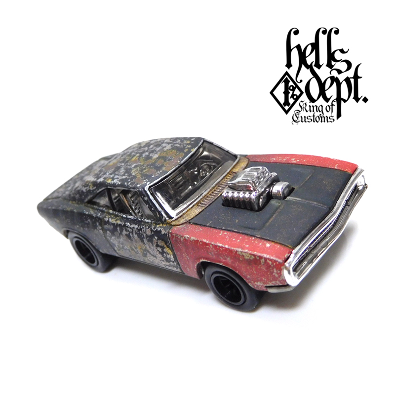 画像: HELLS DEPT 2019 - カツヌマ製作所 【'70 DODGE CHARGER R/T (ミニ・スタンドライト付） (カスタム完成品)】サビ-BLACK-RED/RR（送料サービス適用外）