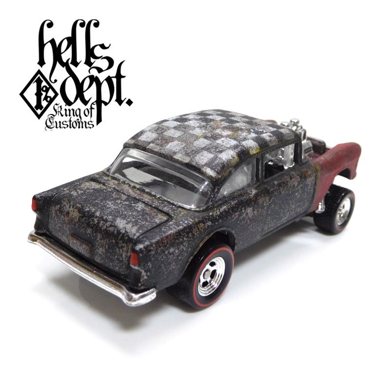 画像: HELLS DEPT 2019 - カツヌマ製作所 【'55 CHEVY BEL AIR GASSER(ミニ・スタンドライト付） (カスタム完成品)】サビ-BLACK-RED/RR（送料サービス適用外）