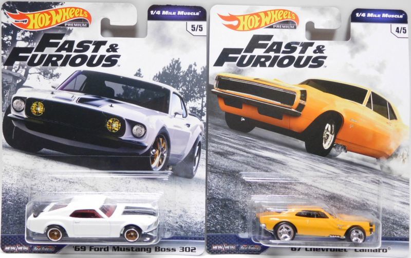 画像: 2019 HW PREMIUM  FAST & FURIOUS 【Cアソート "1/4 MILE MUSCLE" (1970 Chevelle SS(GRAY)を除く4種セット）】1970 Chevrolet Chevelle SS(RED)/'67 Chevrolet Camaro/'77 Pontiac Firebird T/A/'69 Ford Mustang Boss 302(予約不可）