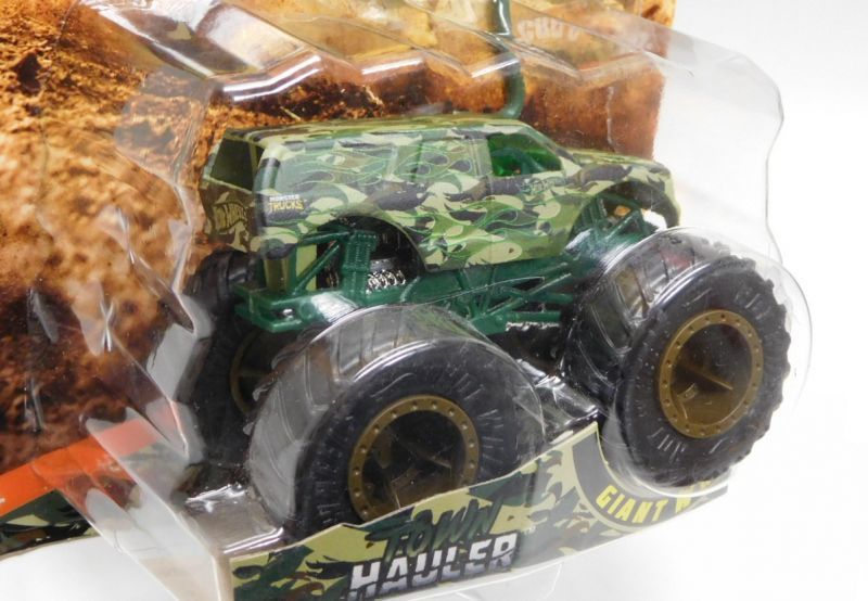 画像: 2019 HW MONSTER TRUCKS! "CAMO CRASHERS"【TOWN HAULER】 FLAT OLIVE CAMO (includes COLLECTABLE FLAGL!)