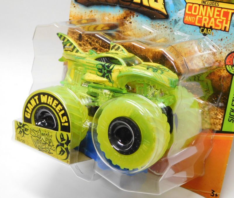 画像: 2019 HW MONSTER TRUCKS! 【SHARK WREAK】 YELLOW (includes CONNECT AND CRASH CAR)(SICK STUFF)