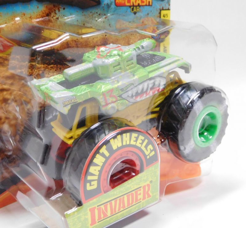 画像: 2019 HW MONSTER TRUCKS! 【INVADER】 LT.GRAY (includes CONNECT AND CRASH CAR)