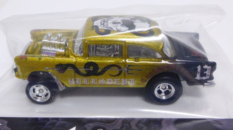 画像: HELLS DEPT 2019 - JDC13 【'55 CHEVY BEL AIR GASSER (カスタム完成品)】 MET.YELLOW(SKULL)/RR（送料サービス適用外）