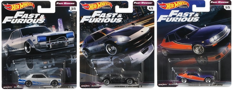 画像: 2019 HW PREMIUM FAST & FURIOUS 【Eアソート"FAST REWIND" (5種セット）】Nissan Skyline HT 2000GT-X/Nissan Skyline (C210)/Nissan Fairlady Z/Nissan Silvia (CSP311)/Mazda RX-3