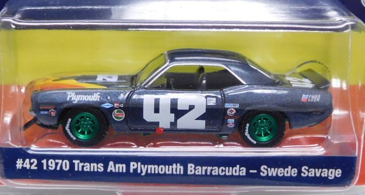 画像: 2019 GREENLIGHT "ACME EXCLUSIVE" 【#42 1970 TRANS AM PLYMOUTH BARRACUDA - SWEDE SAVAGE】DK.BLUE/RR(GREEN MACHINE)