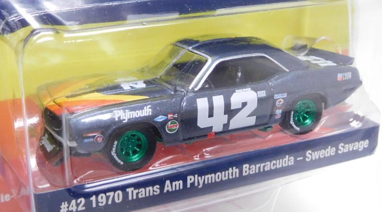 画像: 2019 GREENLIGHT "ACME EXCLUSIVE" 【#42 1970 TRANS AM PLYMOUTH BARRACUDA - SWEDE SAVAGE】DK.BLUE/RR(GREEN MACHINE)