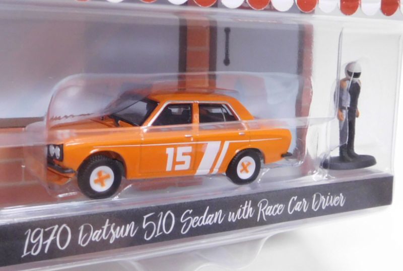 画像: 2019 GREENLIGHT THE HOBBY SHOP S7 【1970 DATSUN 510 SEDAN  with RACE CAR DRIVER】 ORANGE/RR