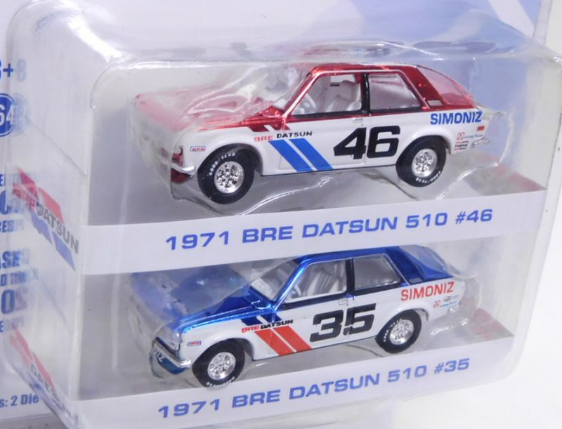 画像: 2019 GREENLIGHT MIJO EXCLUSIVE CHROME EDITION 【"BRE DATSUN 46/35" 1971 BRE DATSUN 510】RED CHROME-BLUE CHROME/RR