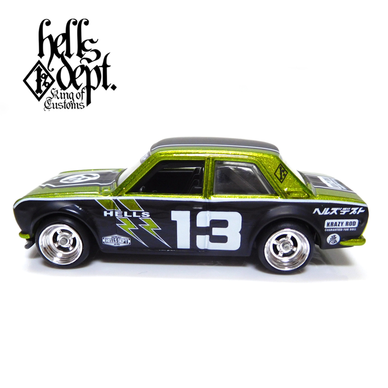 画像: HELLS DEPT 2019 【"HELLS DEPT 9th ANNIVERSARY MODEL Vol.5" DATSUN 510 (カスタム完成品)(20台限定）】MET.GREEN/RR（送料サービス適用外）