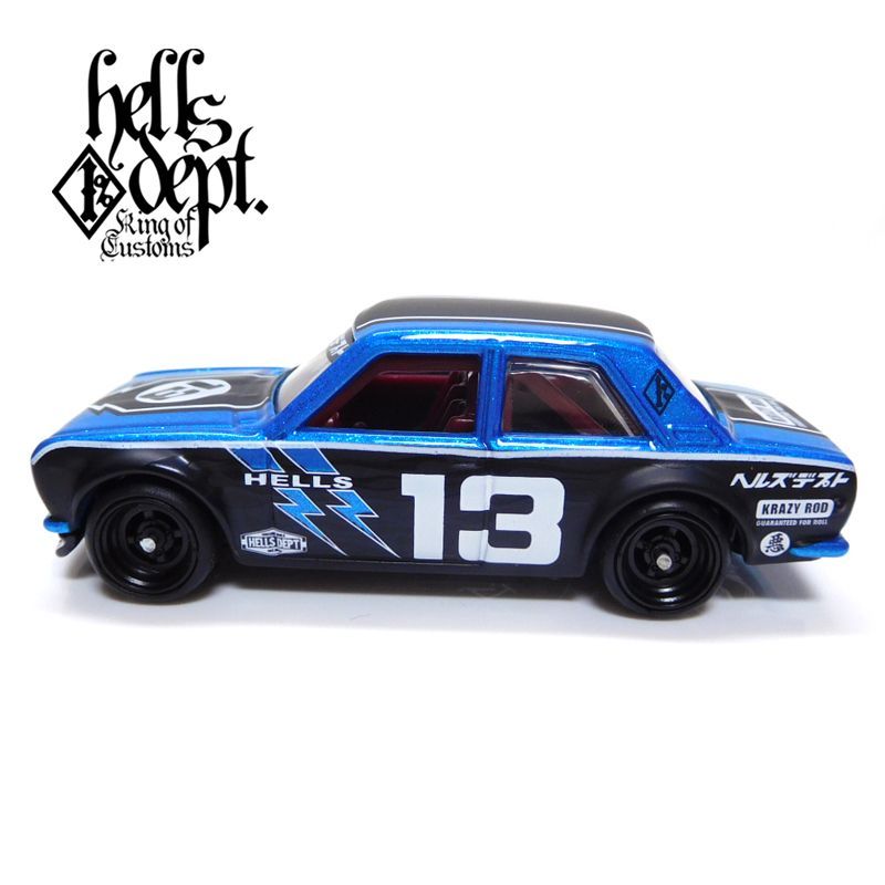 画像: HELLS DEPT 2019 【"HELLS DEPT 9th ANNIVERSARY MODEL Vol.6" DATSUN 510 (カスタム完成品)(20台限定）】MET.BLUE/RR（送料サービス適用外）