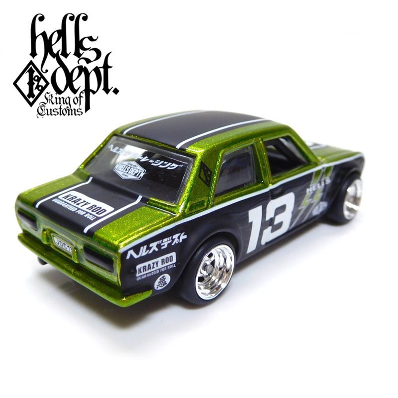 画像: HELLS DEPT 2019 【"HELLS DEPT 9th ANNIVERSARY MODEL Vol.5" DATSUN 510 (カスタム完成品)(20台限定）】MET.GREEN/RR（送料サービス適用外）