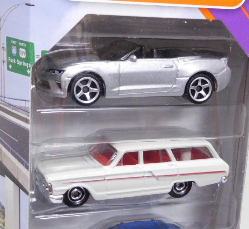 画像: 2020 MATCHBOX 5PACK 【HIGHWAY】'16 Chevy Camaro Convertible/'64 Ford Fairlane Wagon/'16 Fiat 500X/'93 Ford Mustang LX SPP Highway Patrol/Porsche Cayman(予約不可）