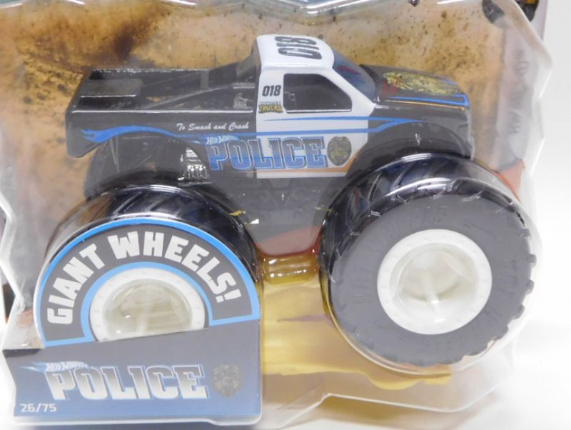 画像: 2020 HW MONSTER TRUCKS! 【HOT WHEELS POLICE】 BLACK-WHITE (includes CRUSHABLE CAR)(予約不可）