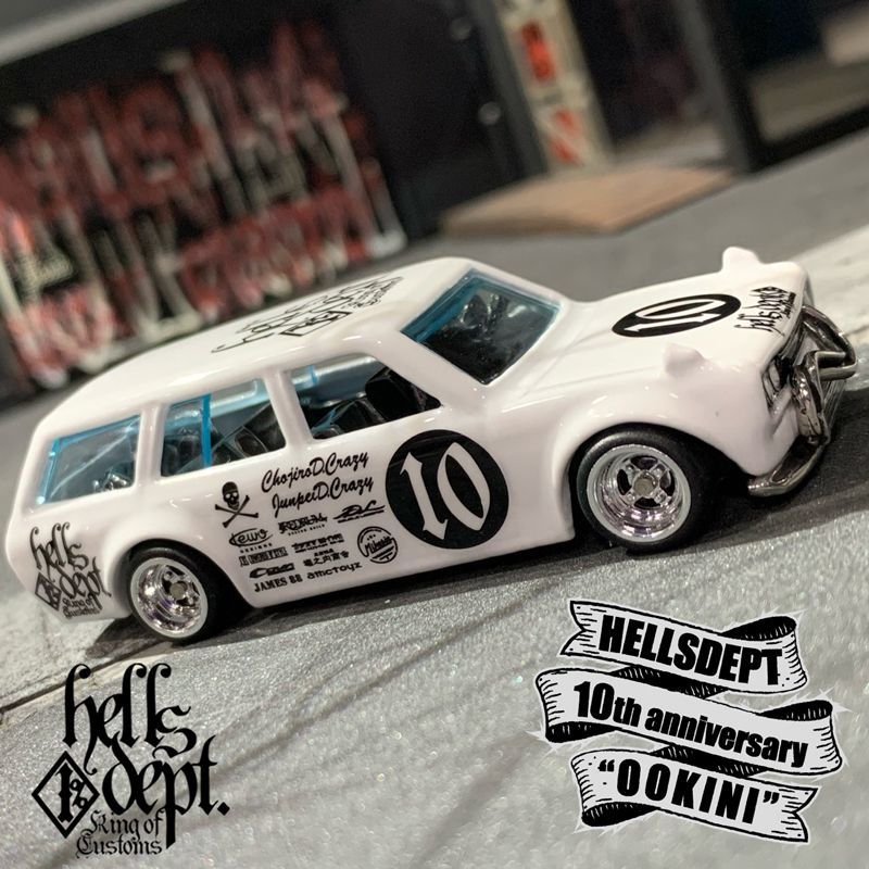 画像: 【ご予約】PRE-ORDER - HELLS DEPT 2020 【HELLS DEPT 10th ANNIVERSARY Vol.2 - DATSUN 510 WAGON "LOWDOWN" with 骸骨  (カスタム完成品)】WHITE/RR（送料サービス適用外）（6月下旬〜7月頃入荷予定）