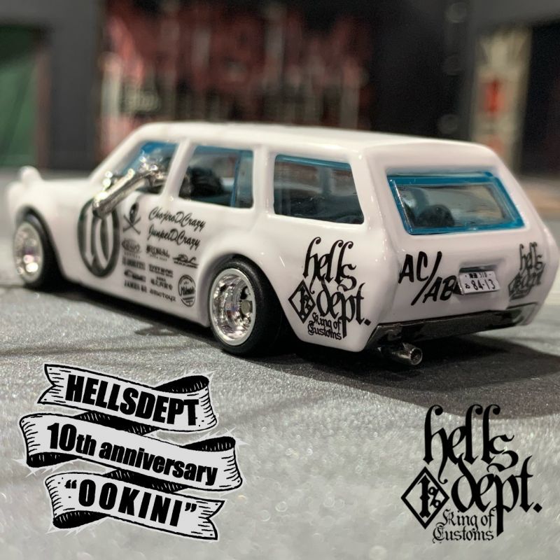 画像: 【ご予約】PRE-ORDER - HELLS DEPT 2020 【HELLS DEPT 10th ANNIVERSARY Vol.2 - DATSUN 510 WAGON "LOWDOWN" with 骸骨  (カスタム完成品)】WHITE/RR（送料サービス適用外）（6月下旬〜7月頃入荷予定）