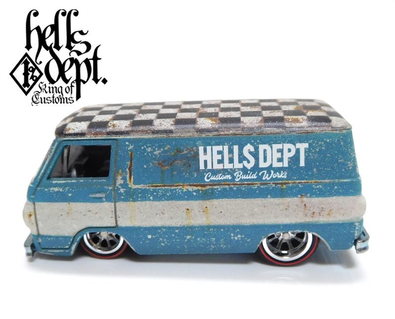 画像: HELLS DEPT 2020 - カツヌマ製作所 【'66 DODGE A100 (カスタム完成品）】サビBLUE-WHITE/RR （送料サービス適用外）