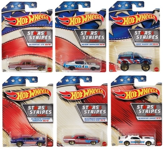 画像: 2020 STARS & STRIPES 【10種セット】68 MERCURY COUGAR/70 CHEVY CAMARO RS/AMC JAVELIN AMX/71 PLYMOUTH HEMI CUDA/68 EL CAMINO/68 PLYMOUTH BARRACUDA SUPER STOCK HEMI/PLYMOUTH DUSTER THRUSTER/68 HEMI BARRACUDA/CHEVY BLAZER 4X4/64 PONTIAC GTO