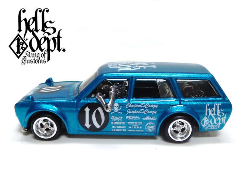 画像: 【ご予約】PRE-ORDER - HELLS DEPT 2020 【HELLS DEPT 10th ANNIVERSARY Vol.3 - DATSUN 510 WAGON "LOWDOWN" with 骸骨  (カスタム完成品)】 CANDY AQUA/RR（送料サービス適用外）（7月中旬頃入荷予定）