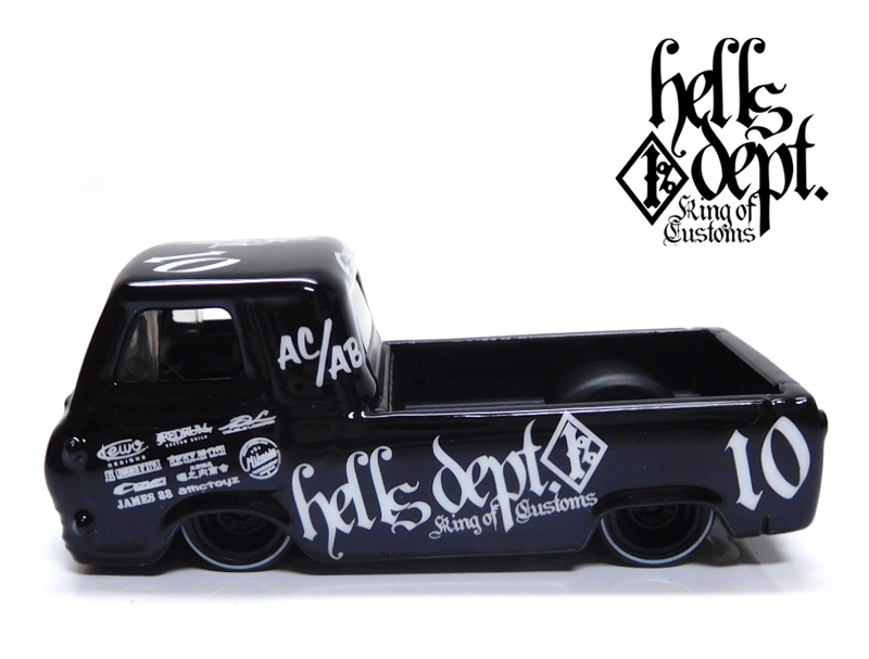 画像: HELLS DEPT 2020 - COVA MANUFACTURING FACTORY 【'60's FORD ECONOLINE PICKUP (カスタム完成品）】BLACK(斜めTAMPO)/RR （送料サービス適用外）