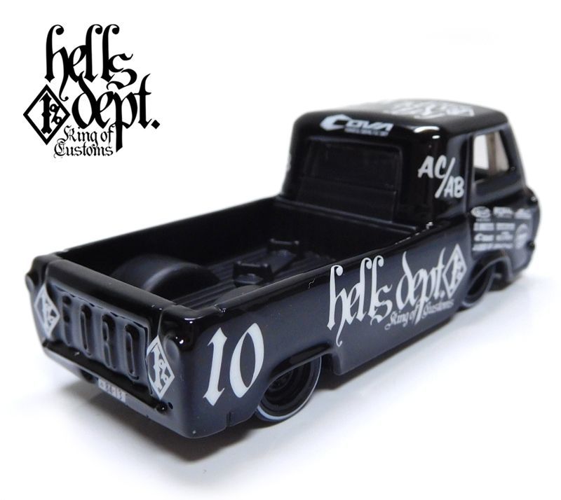 画像: HELLS DEPT 2020 - COVA MANUFACTURING FACTORY 【'60's FORD ECONOLINE PICKUP (カスタム完成品）】BLACK(斜めTAMPO)/RR （送料サービス適用外）