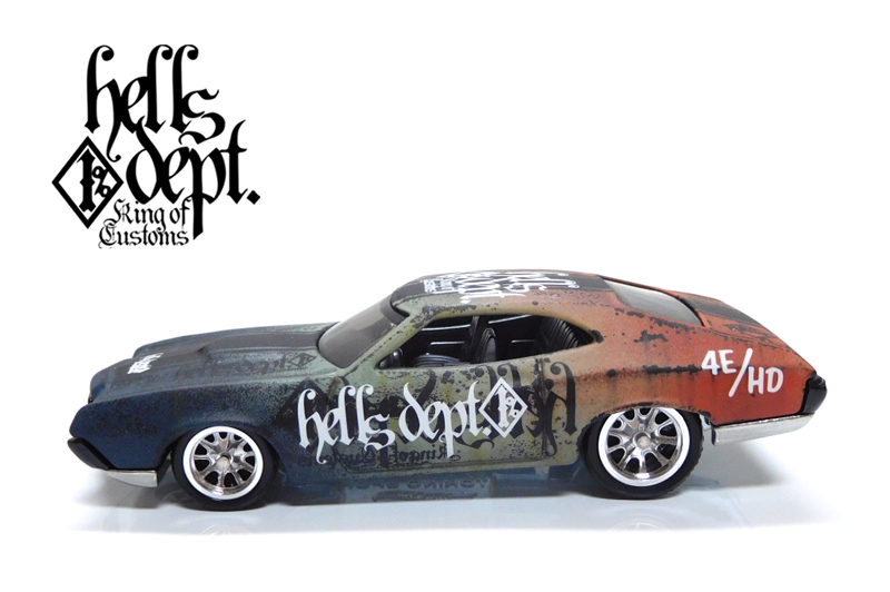 画像: HELLS DEPT 2020 - カツヌマ製作所 - HOZUKI 【'72 FORD GRAN TORINO SPORT (カスタム完成品）】グラデ－ション FLAT BLACK-ORANGE/RR （送料サービス適用外）