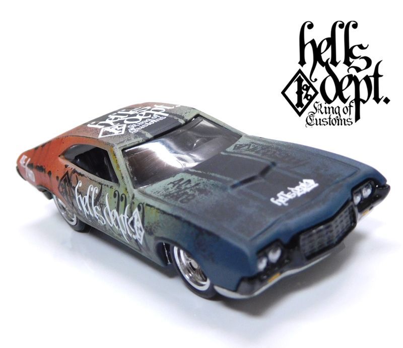 画像: HELLS DEPT 2020 - カツヌマ製作所 - HOZUKI 【'72 FORD GRAN TORINO SPORT (カスタム完成品）】グラデ－ション FLAT BLACK-ORANGE/RR （送料サービス適用外）