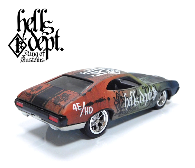 画像: HELLS DEPT 2020 - カツヌマ製作所 - HOZUKI 【'72 FORD GRAN TORINO SPORT (カスタム完成品）】グラデ－ション FLAT BLACK-ORANGE/RR （送料サービス適用外）