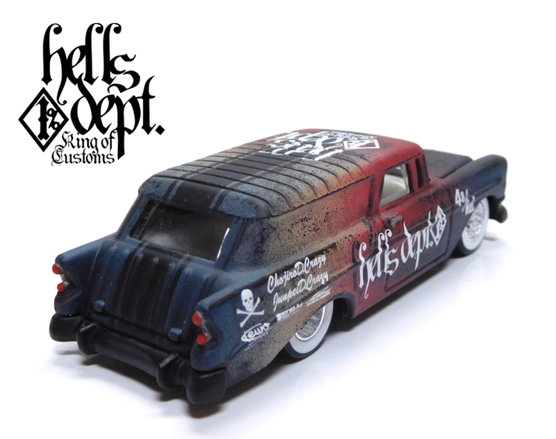 画像: HELLS DEPT 2020 - カツヌマ製作所 - HOZUKI 【'56 CHEVY NOMAD DELIVERY (カスタム完成品）】グラデ－ション FLAT BLACK-RED/RR （送料サービス適用外）