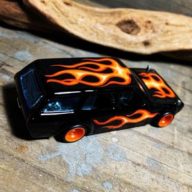 画像: HELLS DEPT 2020 - BOO Pinstriping x JDC13 【DATSUN 510 WAGON "LOWDOWN" with スカルドライバー (カスタム完成品）】BLACK(FLAMES/ORANGE-RED,ORANGE WHEELS）/RR （送料サービス適用外）