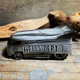 画像: HELLS DEPT 2020 - BOO Pinstriping x JDC13 【”グラデ－ション” VW DRAG BUS (カスタム完成品）】SILVER-GRAY(WT)/RR （送料サービス適用外）