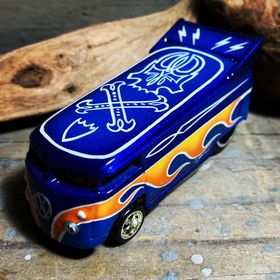 画像1: HELLS DEPT 2020 - BOO Pinstriping x JDC13 【”グラデ－ション” VW DRAG BUS (カスタム完成品）】DK.BLUE-BLUE(SKULL)/RR （送料サービス適用外）