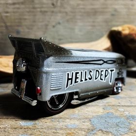 画像: HELLS DEPT 2020 - BOO Pinstriping x JDC13 【”グラデ－ション” VW DRAG BUS (カスタム完成品）】SILVER-GRAY(WT)/RR （送料サービス適用外）