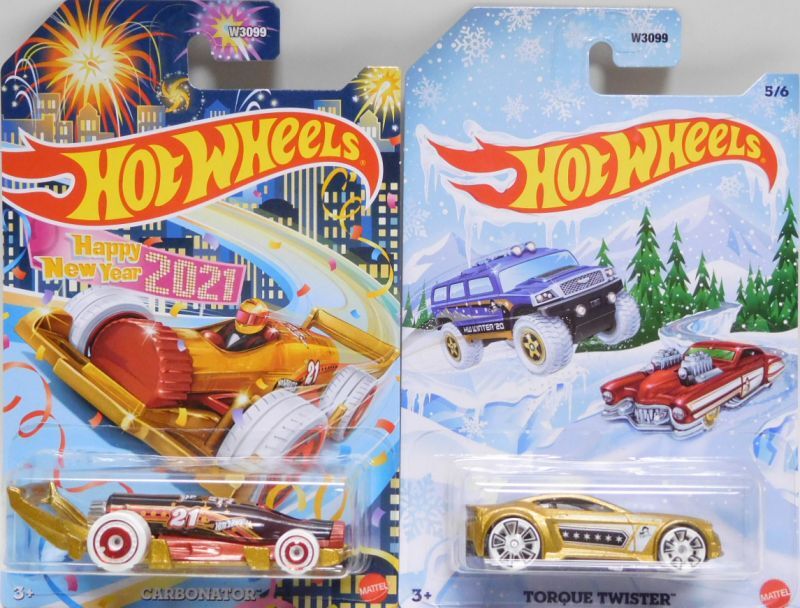 画像: 2020 WALMART EXCLUSIVE HOLIDAY HOT RODS + 2021 HAPPY NEW YEAR 【6種セット】 CARBONATOR/EVIL TWIN/FAST GASSIN/PARADIGM SHIFT/ROCKSTER/TORQUE TWISTER