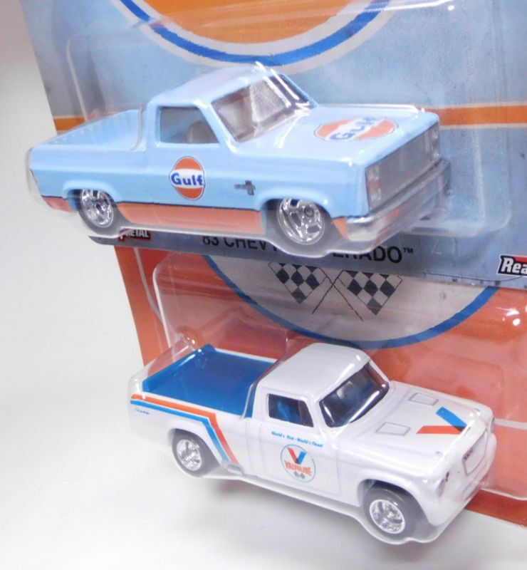 画像: 2020 POP CULTURE "VINTAGE OIL" 【'83 CHEVY SILVERADO & '63 STUDEBAKER CHAMP 2種セット】 LT.BLUE/WHITE/RR