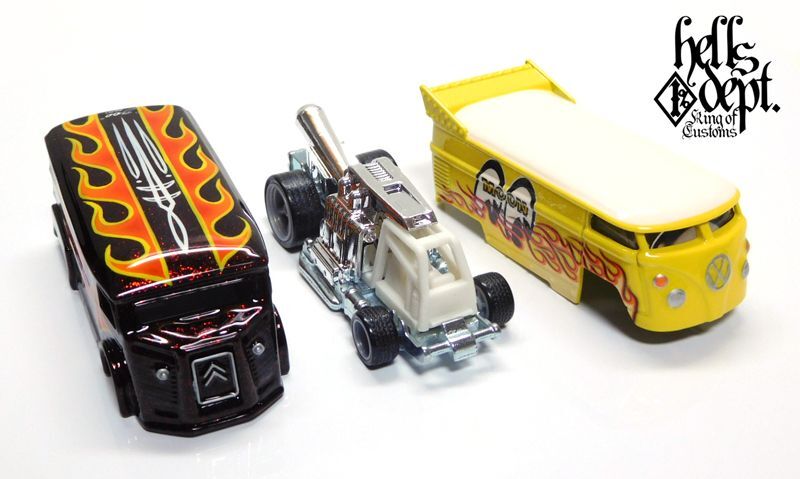 画像1: HELLS DEPT 2020 - BOO Pinstriping 【DRAG H-VAN (MOONEYES VW DRAG BUS(LOOSE)付き） (カスタム完成品）】MET.DK.RED （送料サービス適用外）