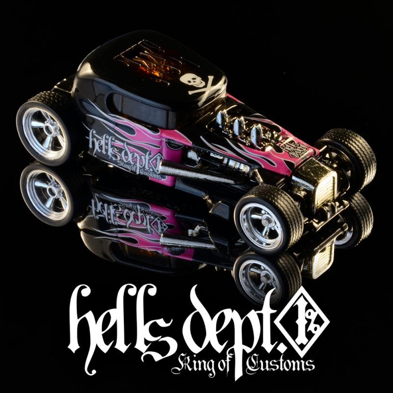 画像: HELLS DEPT 2021 - DOUBLE LOSER[S] 【"TRANSPARENT FLAMES" MOD ROD (カスタム完成品）】BLACK-PINK/RR （送料サービス適用外）