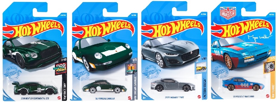 画像: 【仮予約】PRE-ORDER 【HOT WHEELS ベーシック　単品7種セット (国内流通版)】ライジン・エクスプレス/トヨタ AE86 スプリンター トレノ/マツダ RX-3/2018 ベントレーコンチネンタル GT3/'96 ポルシェ　カレラ/2020 ジャガー Fタイプ/'89 ポルシェ 944ターボ (4月末入荷予定）