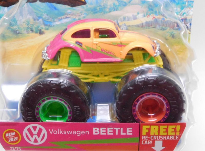 画像: 2021 HW MONSTER TRUCKS! 【VOLKS WAGEN BEETLE】 ORANGE-PINK (includes RE-CRUSHABLE CAR)(予約不可）