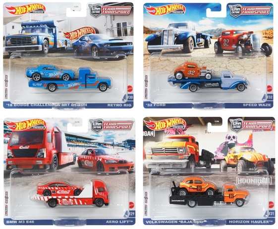 画像: 【送料無料】HW CAR CULTURE - TEAM TRANSPORT 【Lアソート (4個入り）】'18 DODGE CHALLENGER SRT DEMON/'32 FORD/BMW M3 E46/VOLKSWAGEN "BAJA BUG"